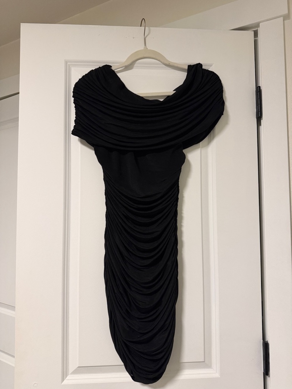 Elegant Black Draped Women’s Dress